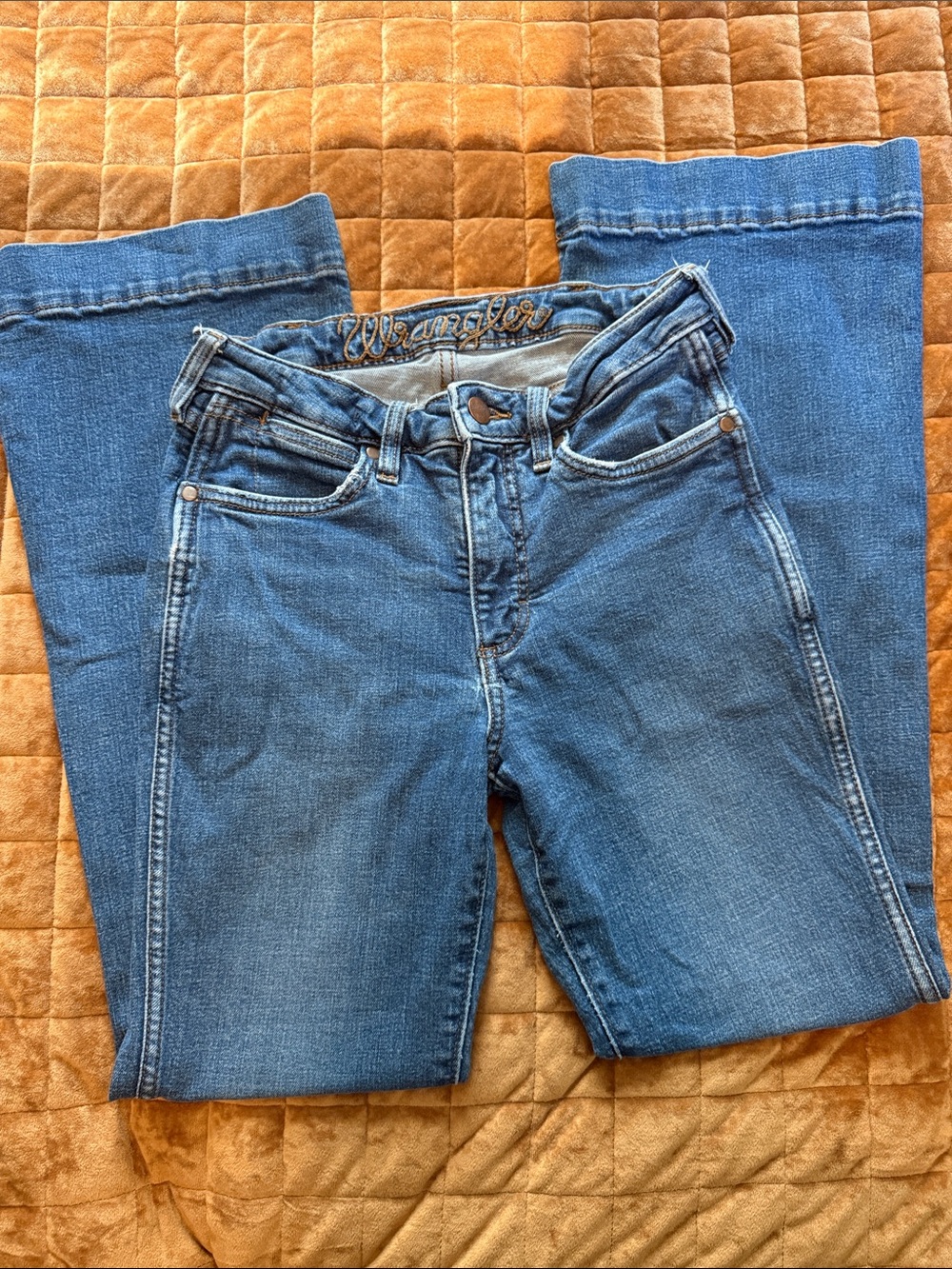 Wrangler Women’s High-Rise Trouser Jeans - Blue Denim - Picture 2 of 2